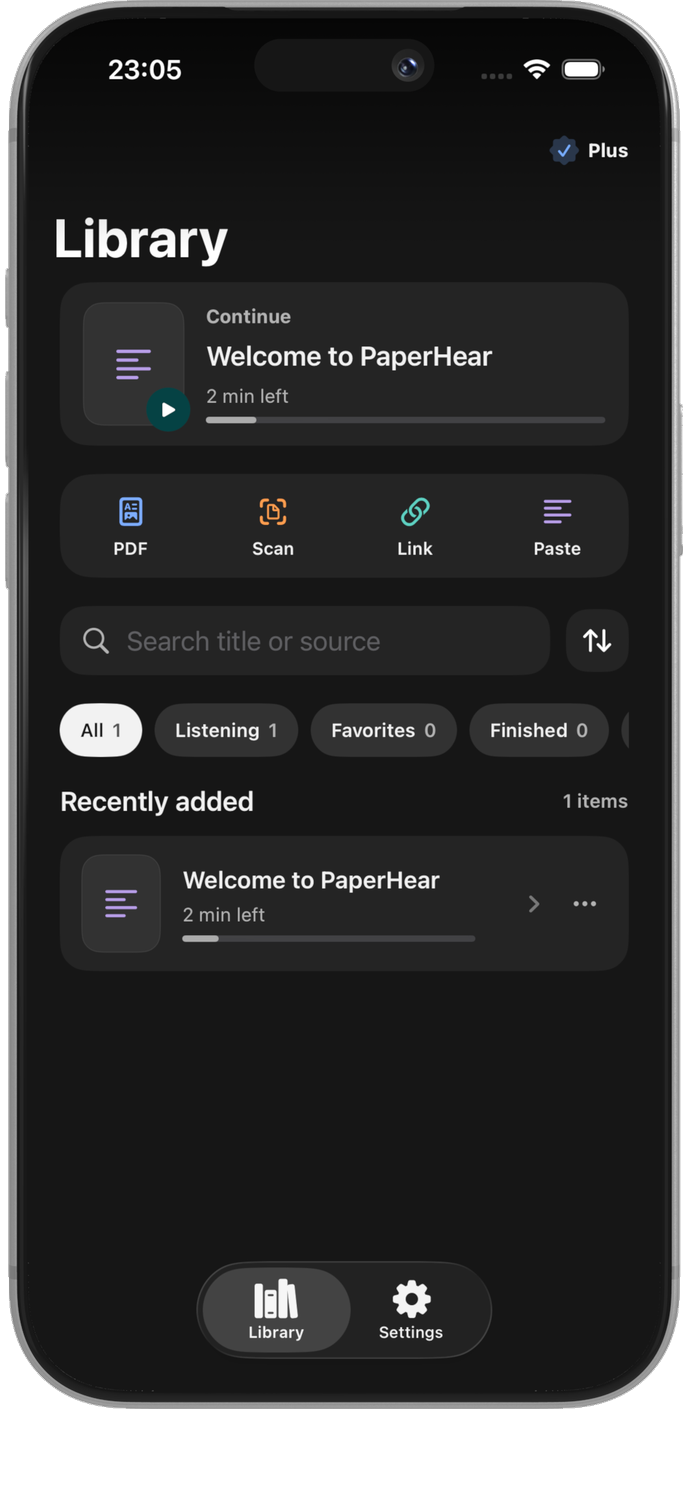 PaperHear illustration on iPhone